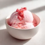 Clean Fluffy Strawberry Jello dessert in bowl