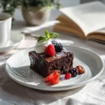 Served Greek Yogurt Brownie with toppings