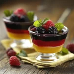 Layered homemade jello serving