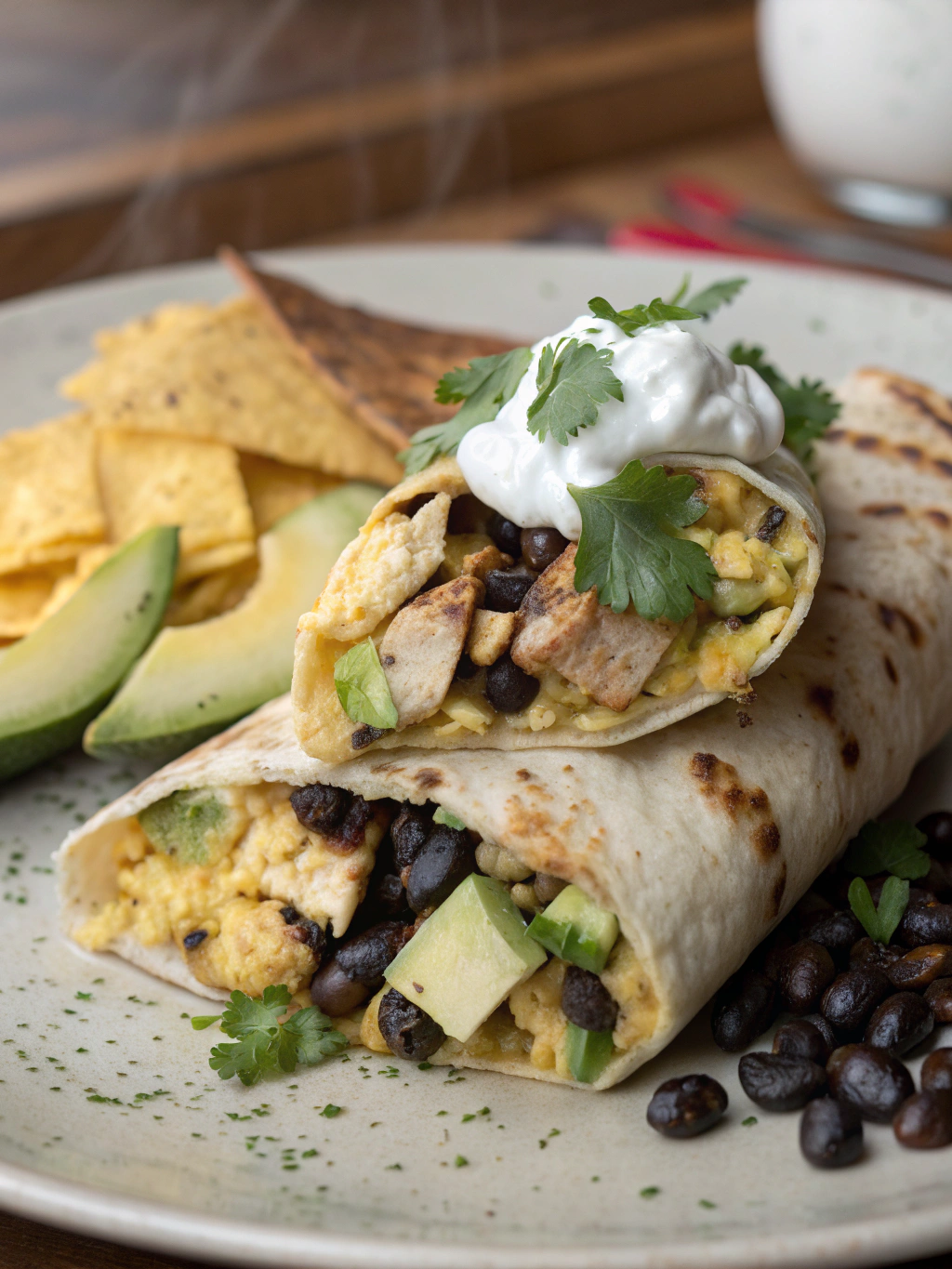 High protein breakfast burrito