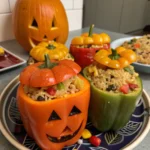 Jack-o'-Lantern Stuffed Peppers