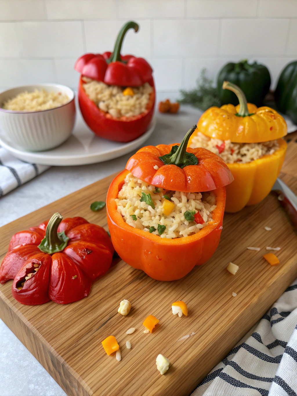 Jack-o'-Lantern Stuffed Peppers ingredients