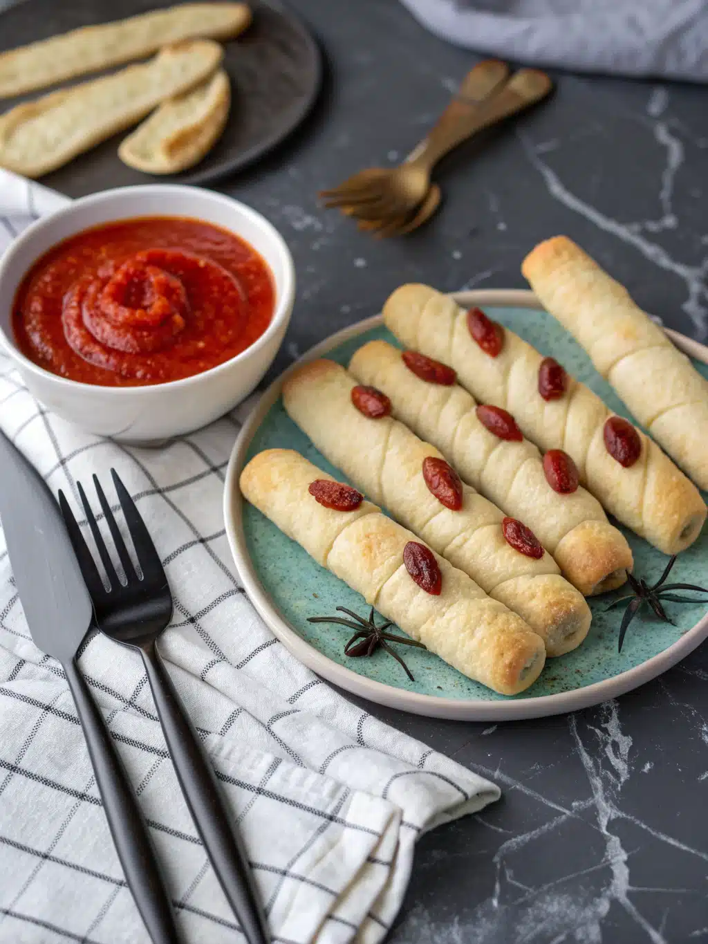 Serving suggestions for spooky Halloween snacks Serving spooky Halloween finger foods for parties