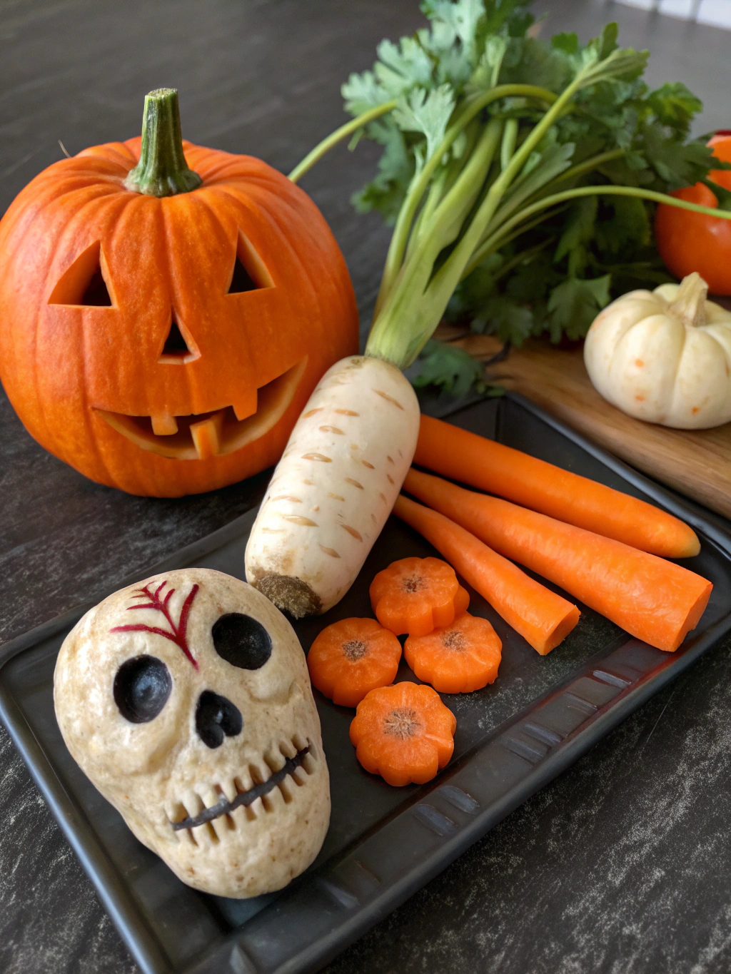 Halloween Skeleton Veggie ingredients