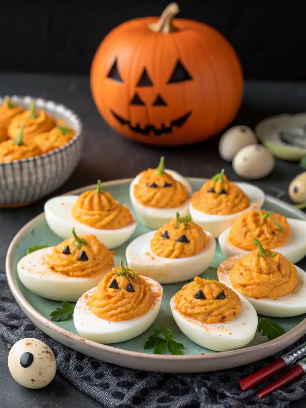 Serving suggestions for spooky Halloween snacks Serving spooky Halloween finger foods for parties