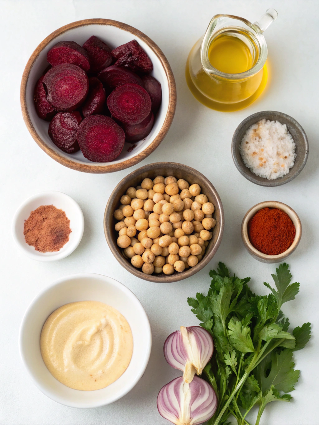 Bloody Beet Hummus Cups ingredients