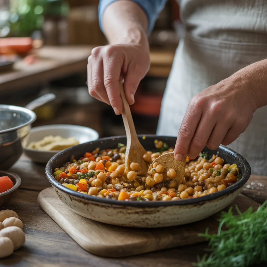 High protein vegetarian dinner