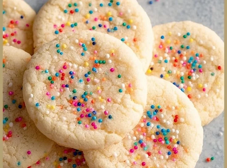 3-Ingredient Easy Sugar Cookies on a plate ready to enjoy