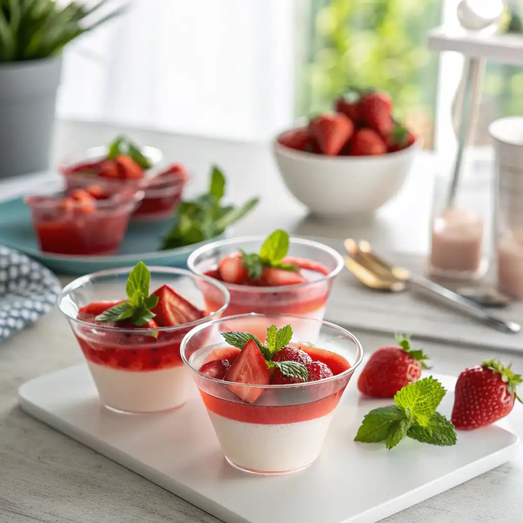 sugar free fluffy jello cups with light whipped topping swirl