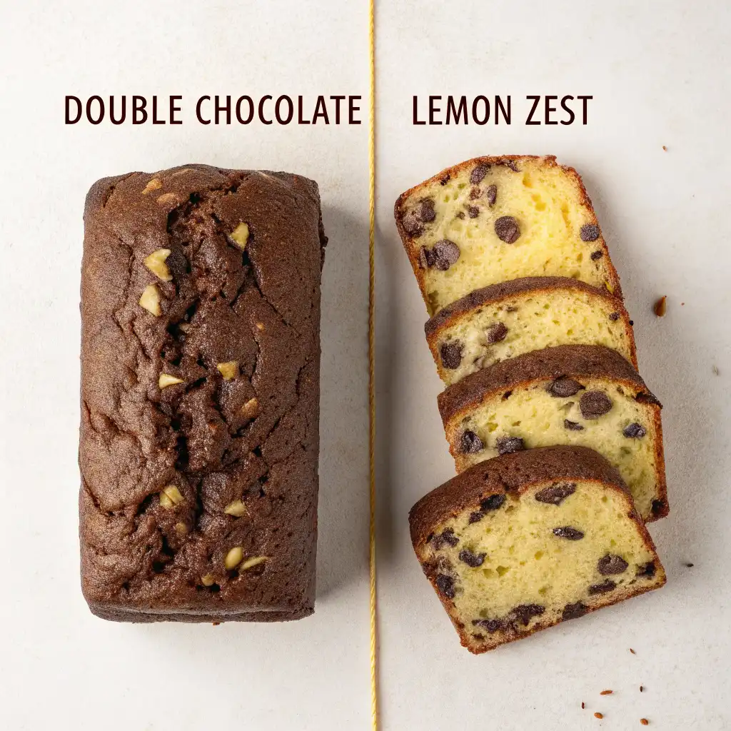 double chocolate vs lemon zucchini bread comparison
