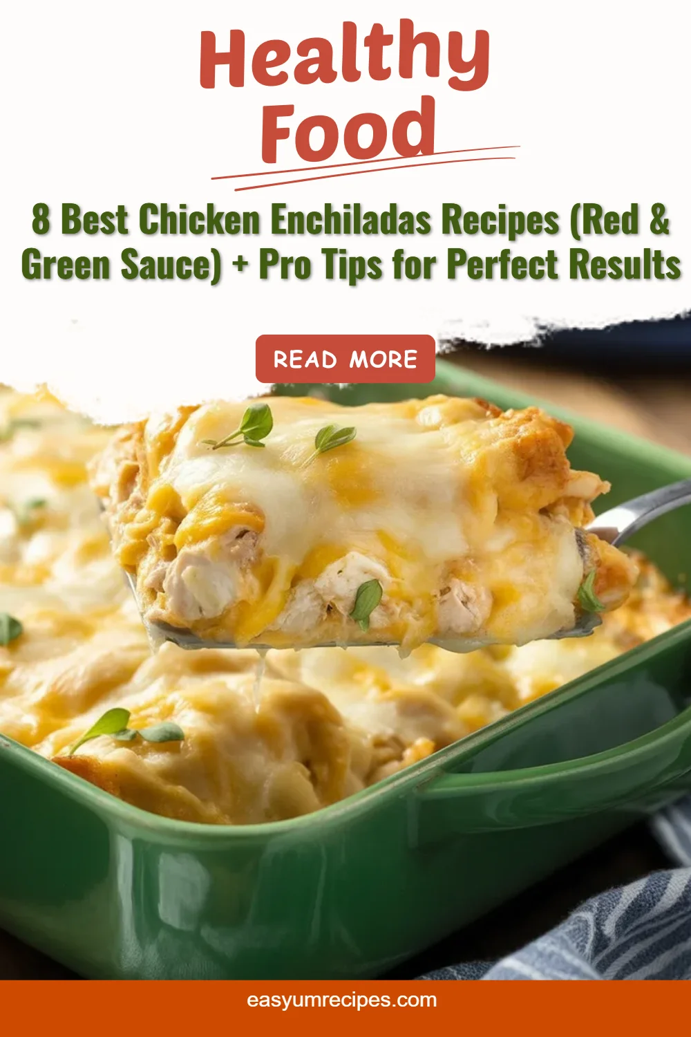 Delicious chicken enchiladas topped with red and green sauces, ready to serve.