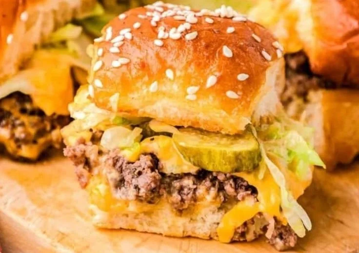 Delicious Big Mac Sliders ready to be served on a plate