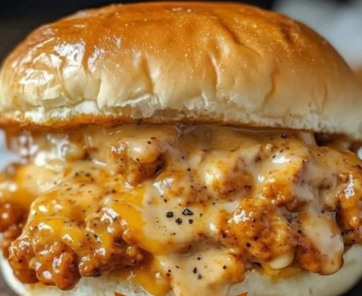 Cajun Chicken Sloppy Joes served on a plate with toppings
