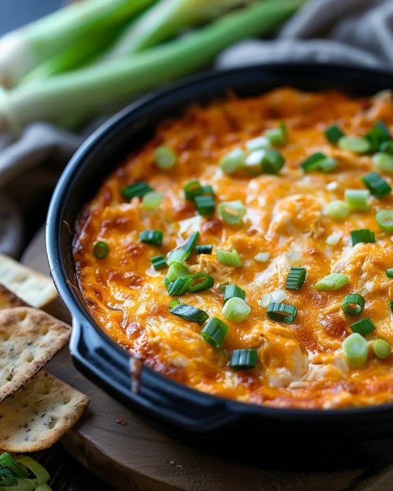 Cheesy Crock Pot Buffalo Chicken Dip served in a bowl with chips