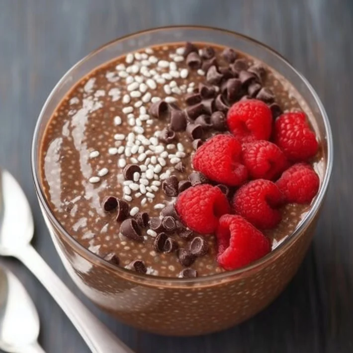 High protein chocolate chia pudding recipe made with chia seeds and cocoa.