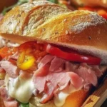 Hot Italian sub sliders served on a platter with fresh ingredients