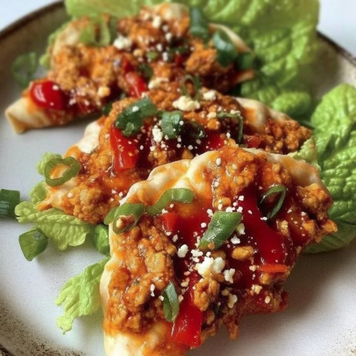 Low-carb chicken lettuce wrap bowls with fresh ingredients