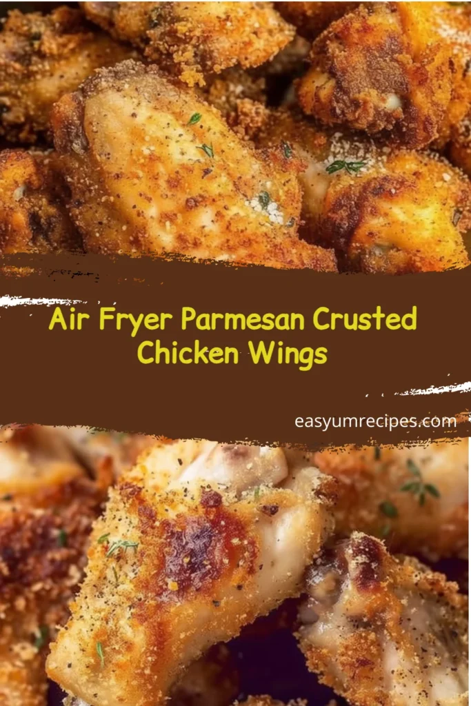 Delicious Air Fryer Parmesan Crusted Chicken Wings ready to serve.