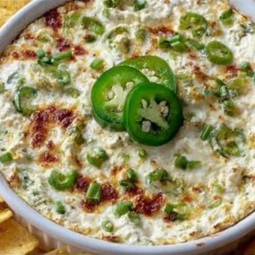 Cottage Cheese Jalapeño Popper Dip served in a bowl with chips