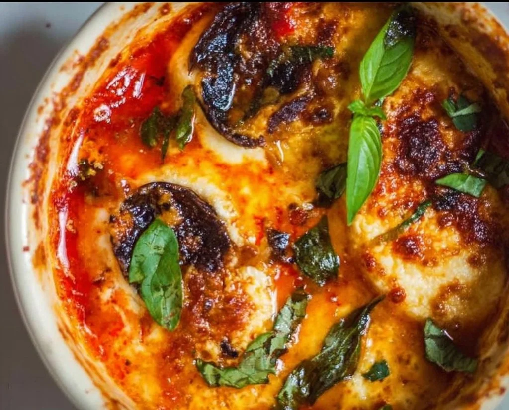 Healthy cottage cheese pizza bowls topped with fresh ingredients