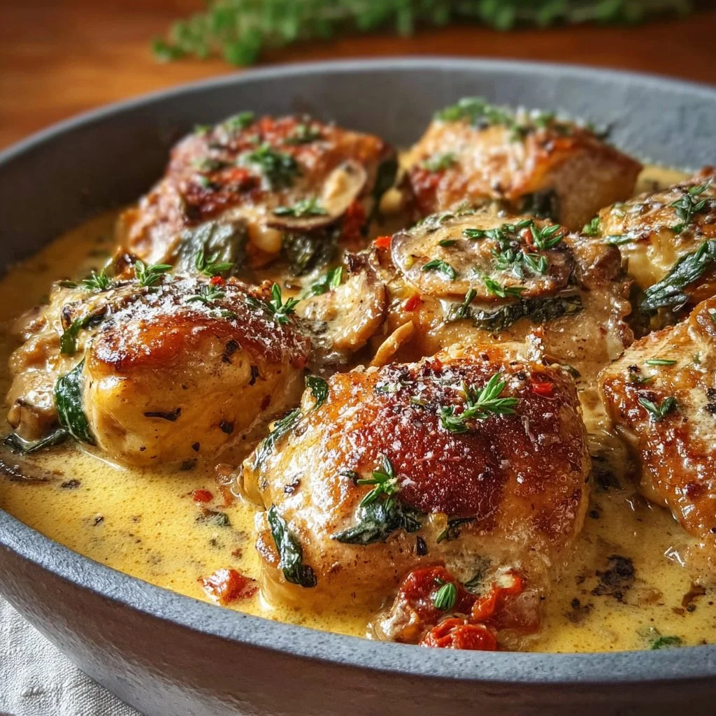 Creamy Crockpot Tuscan Garlic Chicken