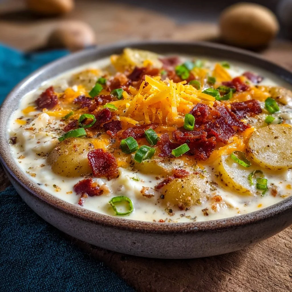 Creamy Slow Cooker Loaded Baked Potato Soup
