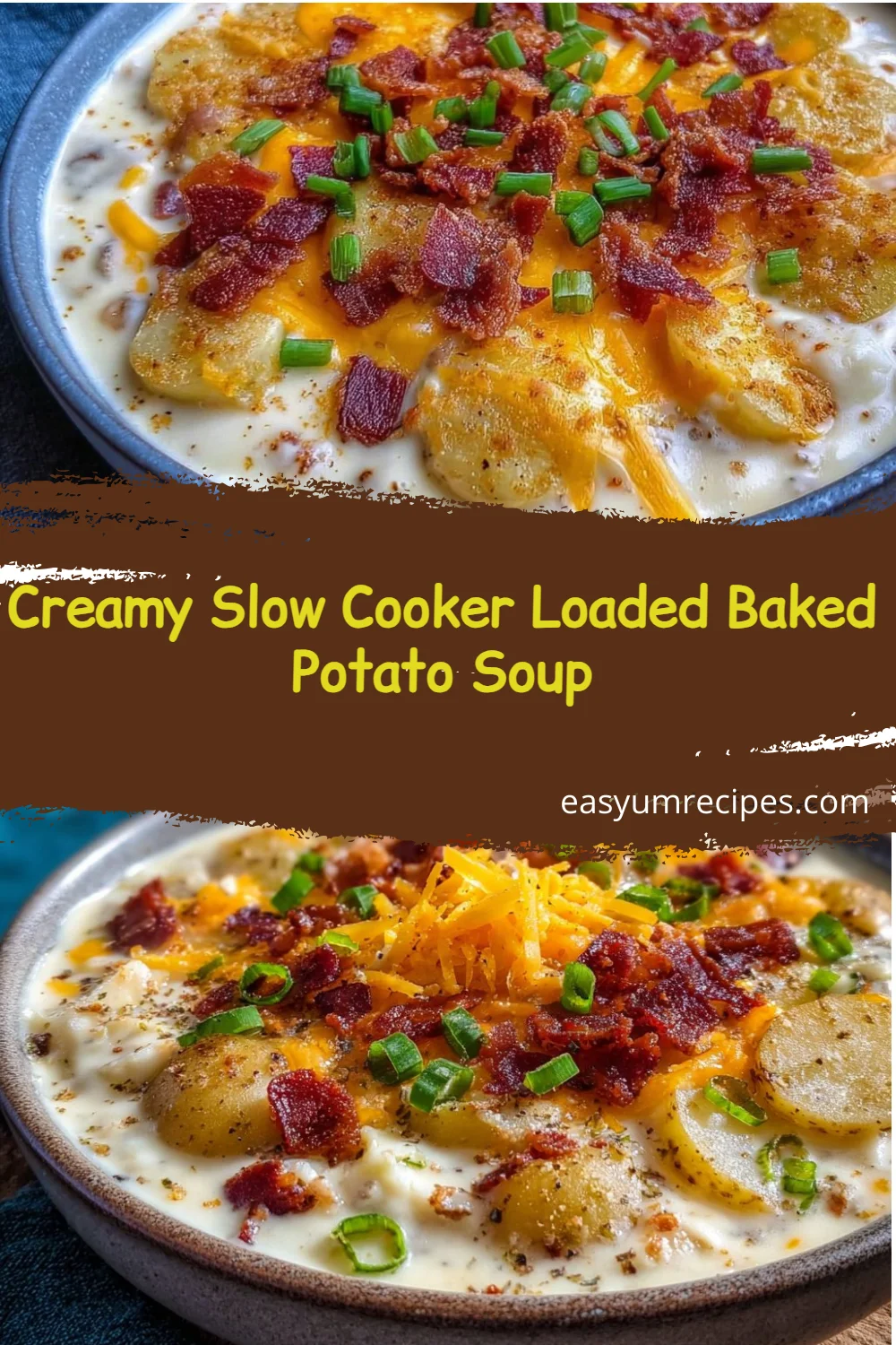 Creamy Slow Cooker Loaded Baked Potato Soup