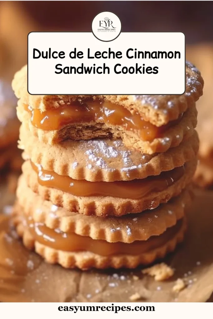 Dulce de Leche Cinnamon Sandwich Cookies stacked on a plate