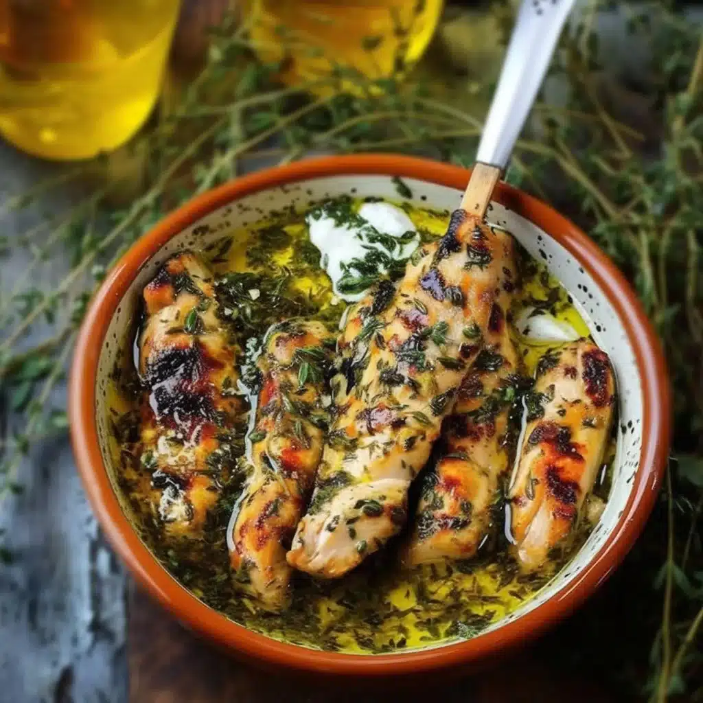 Delicious chicken souvlaki skewers marinated with flavorful spices