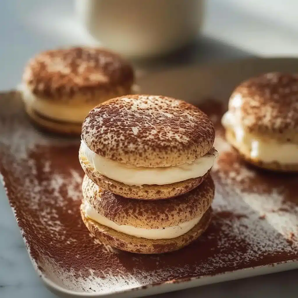 Healthy tiramisu cookies with coffee and mascarpone flavors on a plate