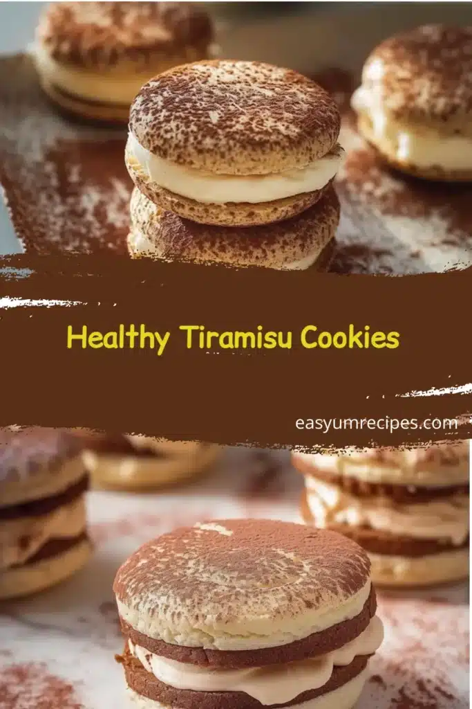 Healthy tiramisu cookies with coffee and mascarpone flavors on a plate