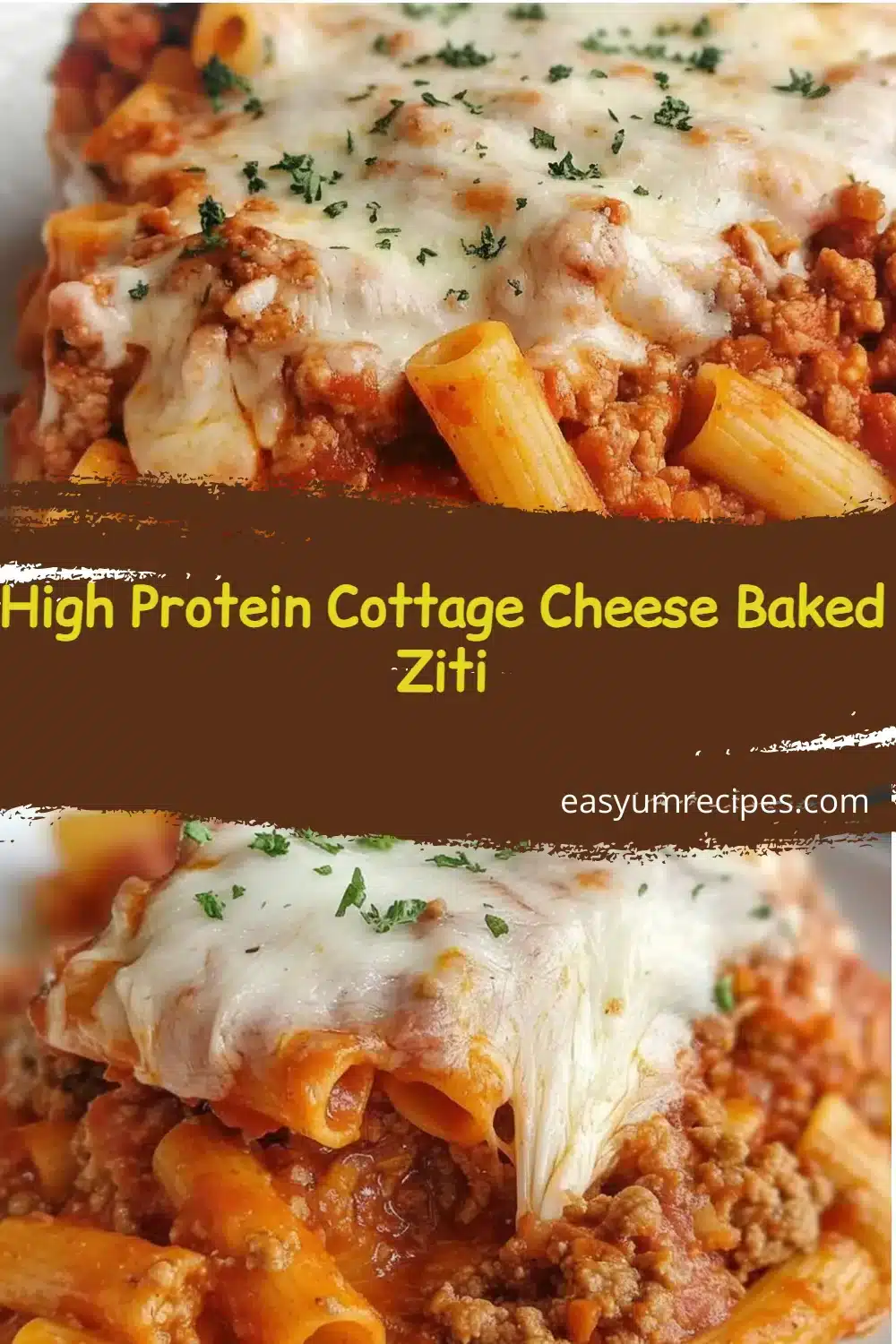 High Protein Cottage Cheese Baked Ziti