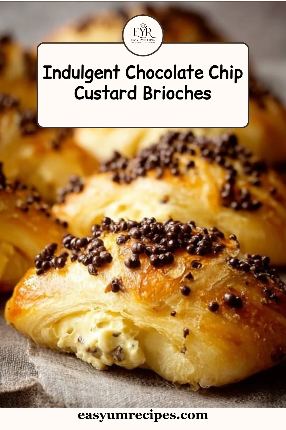 Indulgent Chocolate Chip Custard Brioches