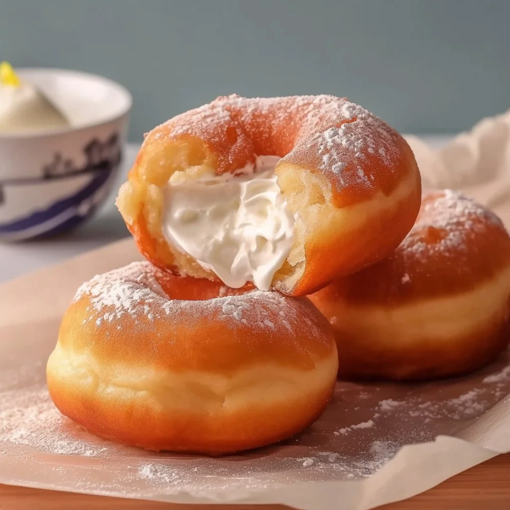 Korean Milk Cream Donut, a fluffy treat filled with delicious cream