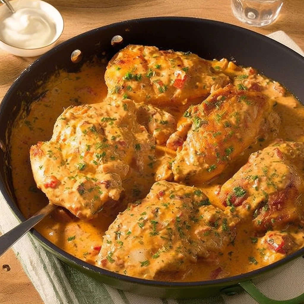 Delicious Marry Me Chicken recipe served on a plate with herbs and sauce.