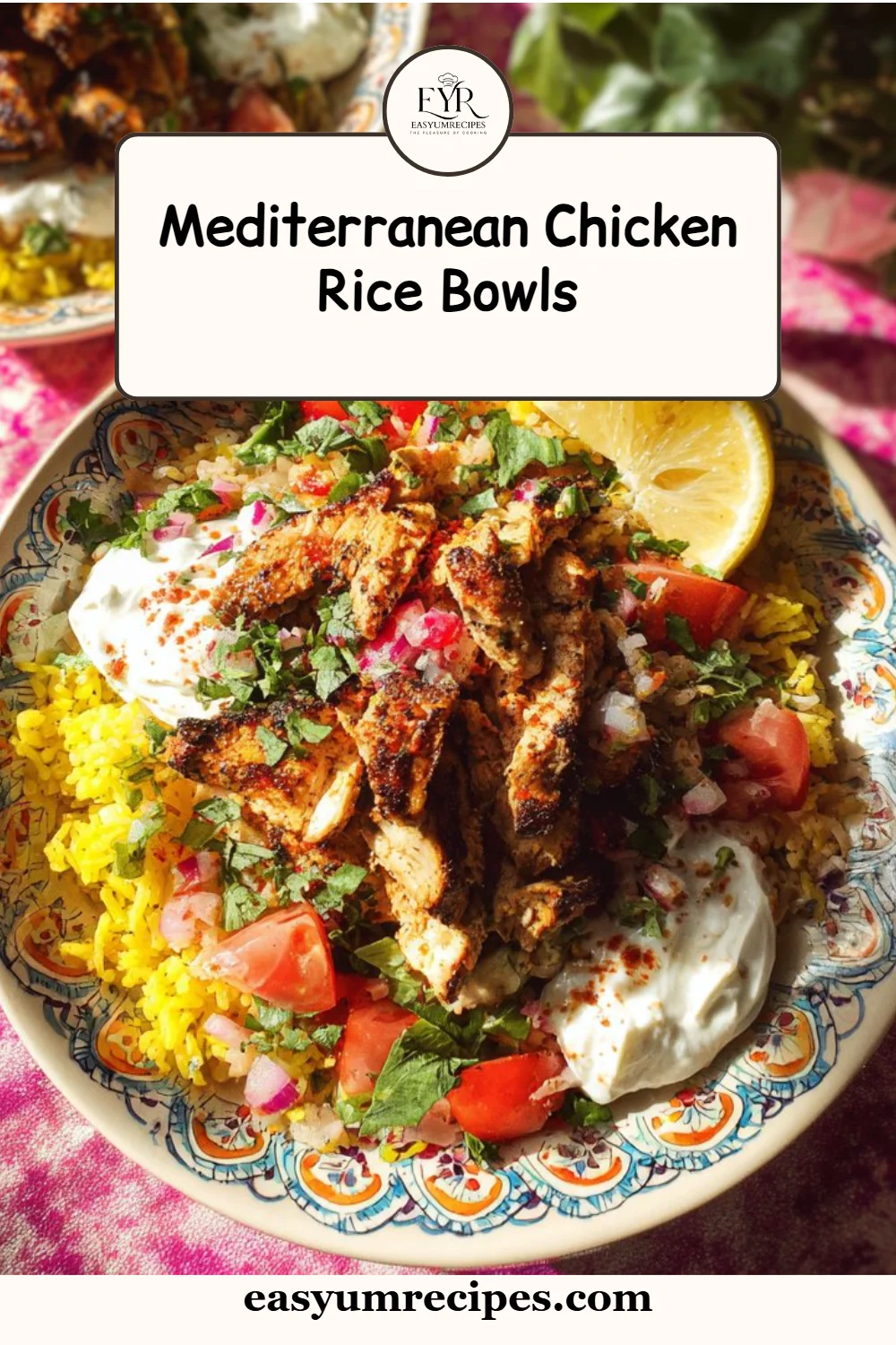 Mediterranean Chicken Rice Bowls