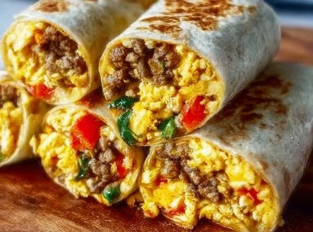 Protein-packed breakfast burritos ready to freeze and reheat for quick meals