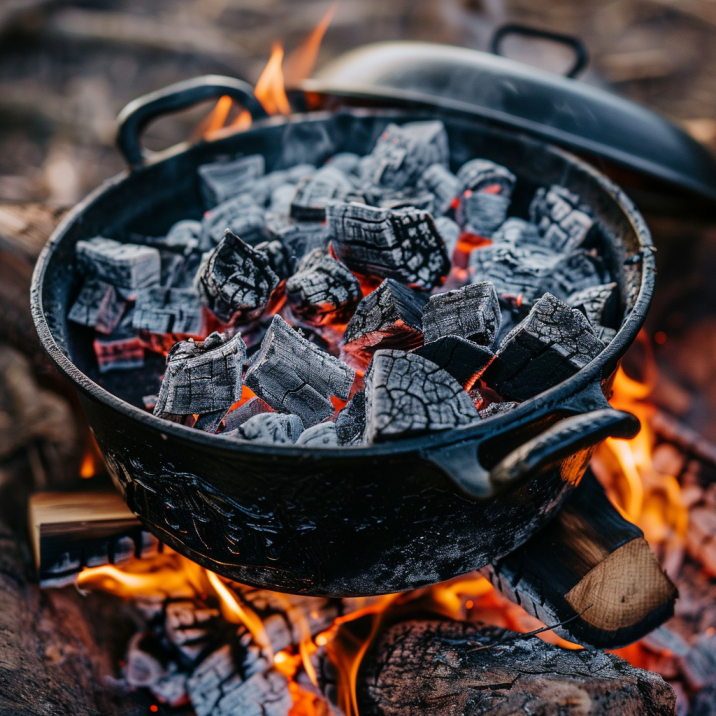 Cowboy Chili with beans and meat Dutch Oven Campfire