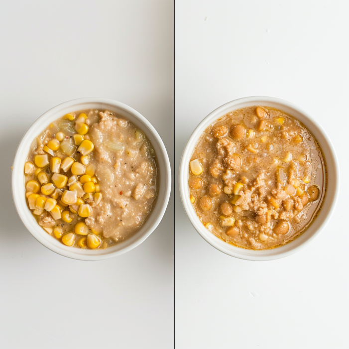 Delicious bowl of WHITE CHICKEN CHILI RECIPE -CORN topped with fresh herbs