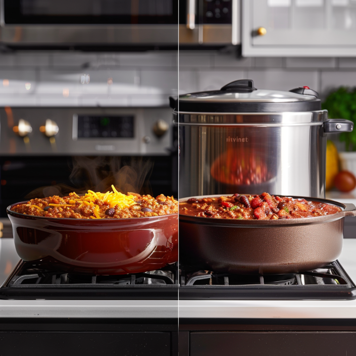 Delicious Instant Pot Chili Recipe with ground beef, beans, and spices.