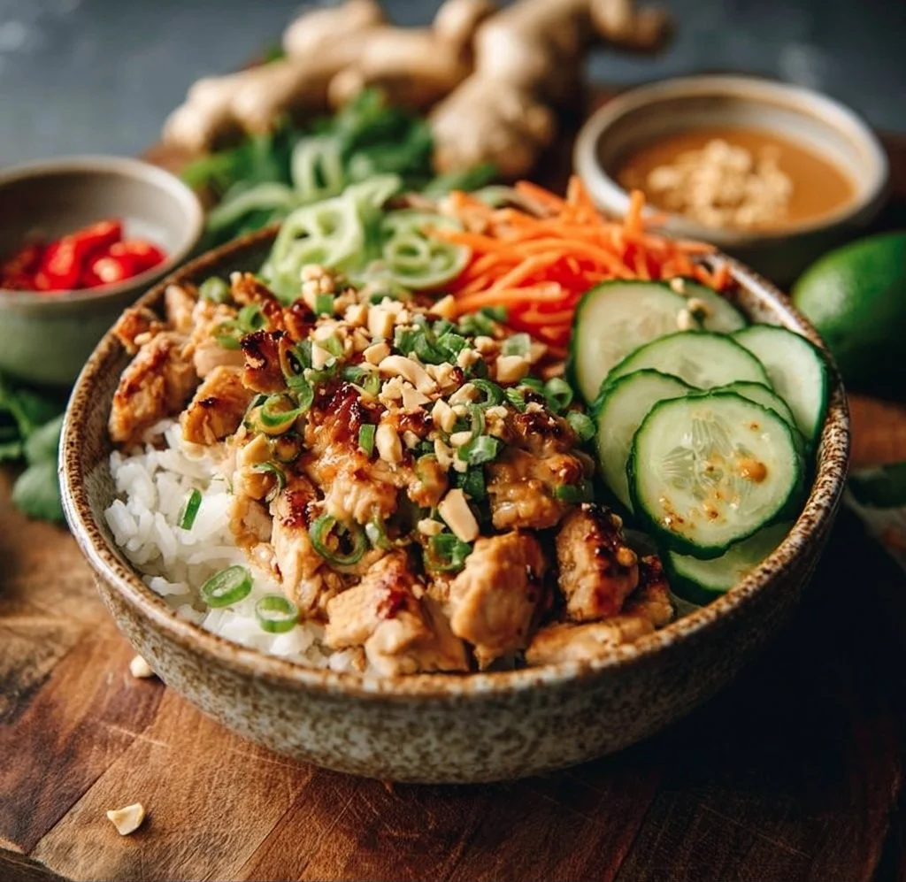 Thai Peanut Chicken Buddha Bowl