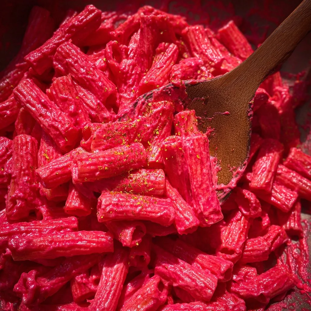 Creamy pink sauce pasta dish served in a bowl, garnished with herbs