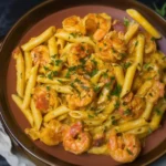 Plate of 30-Minute Cajun Shrimp Pasta with spices and herbs