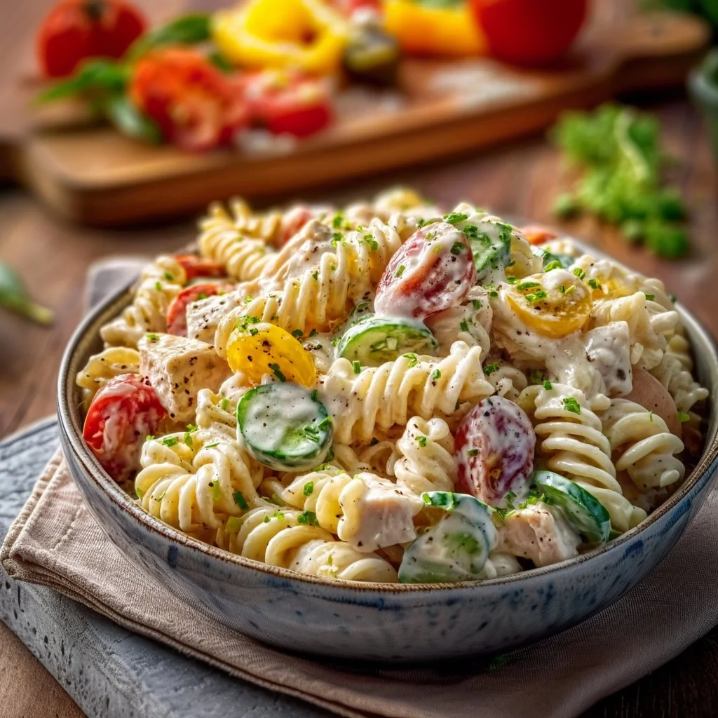 Creamy Ranch Protein Pasta Salad