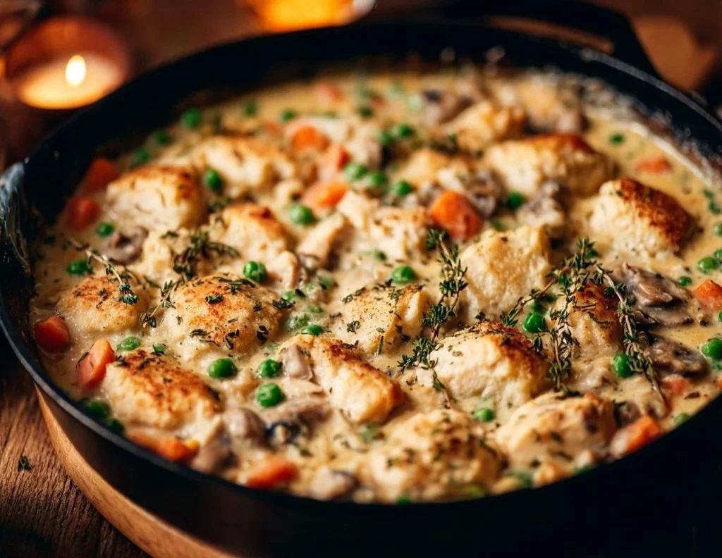 Crustless Chicken Pot Pie Skillet