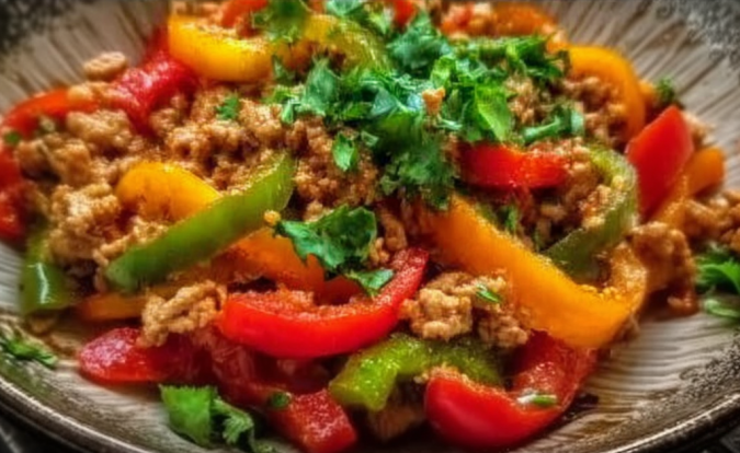 Skillet Ground Turkey and Peppers, Quick Healthy Dinner in 30 Minutes