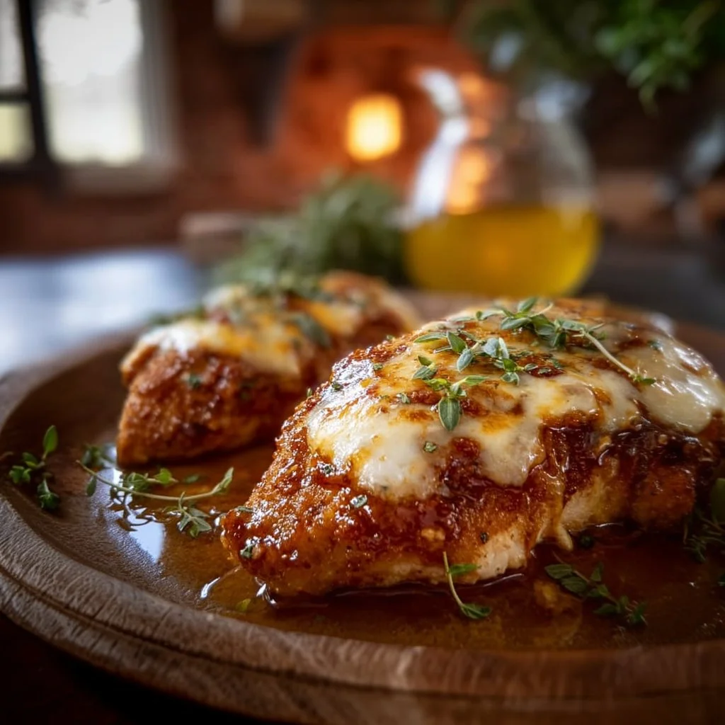 Easy Honey Mustard Mozzarella Chicken