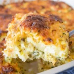 Delicious Egg Hashbrown Casserole topped with cheese and herbs