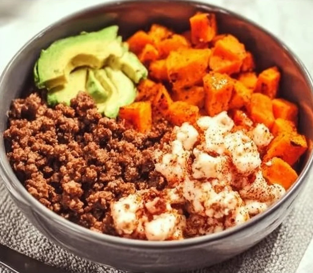 Hearty Ground Beef and Sweet Potato Bowl, Quick High-Protein Meal