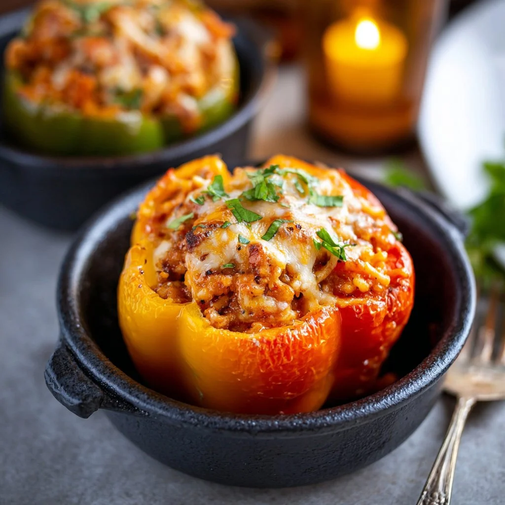 Ground Turkey Stuffed Bell Peppers